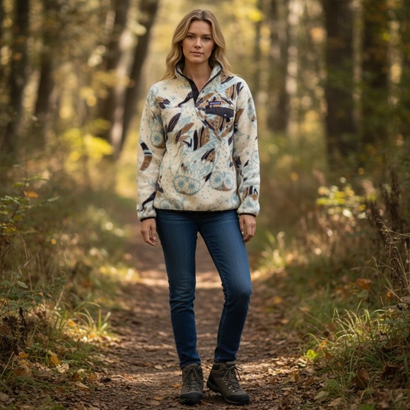 PATAGONIA SYNCHILLA Sweater Pullover Unisex Size M Snaps Closure Long Sleeves - Picture 3 of 15